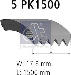 DT Spare Parts 2.21141 - Поликлиновой ремінь autocars.com.ua