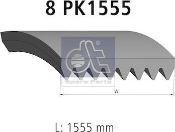 DT Spare Parts 2.21204 - Поликлиновой ремень avtokuzovplus.com.ua