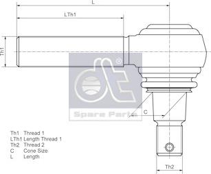 DT Spare Parts 2.53006 - Наконечник рульової тяги, кульовий шарнір autocars.com.ua