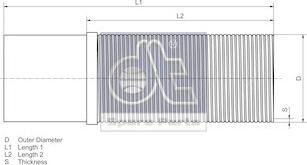 DT Spare Parts 3.25054 - Гофрированная труба, выхлопная система avtokuzovplus.com.ua