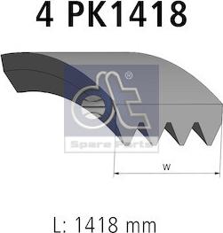DT Spare Parts 3.34357 - Поликлиновой ремінь autocars.com.ua
