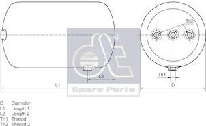 DT Spare Parts 3.70113 - Повітряний балон, пневматична система autocars.com.ua