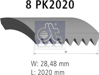 DT Spare Parts 4.80761 - Поликлиновой ремень avtokuzovplus.com.ua