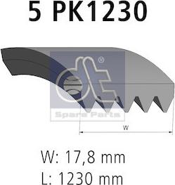 DT Spare Parts 6.31506 - Поликлиновой ремінь autocars.com.ua