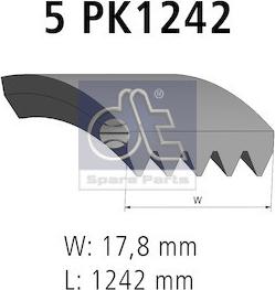 DT Spare Parts 6.31507 - Поликлиновой ремень avtokuzovplus.com.ua