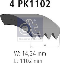 DT Spare Parts 7.54804 - Поликлиновой ремінь autocars.com.ua