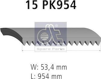 DT Spare Parts 7.54815 - Поликлиновой ремінь autocars.com.ua