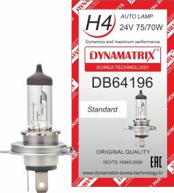 Dynamatrix DB64196 - Лампа розжарювання, основна фара autocars.com.ua