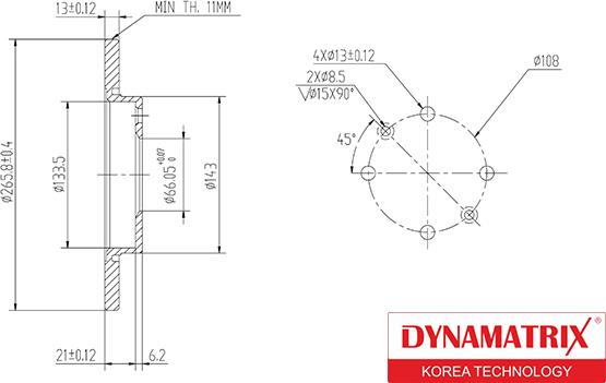 Dynamatrix DBD1000 - Гальмівний диск autocars.com.ua