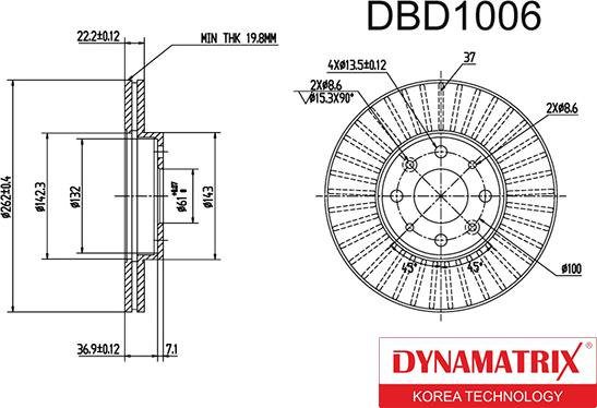 Dynamatrix DBD1006 - Гальмівний диск autocars.com.ua