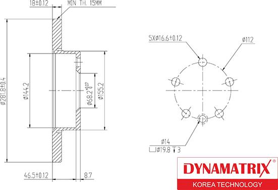 Dynamatrix DBD1011 - Тормозной диск avtokuzovplus.com.ua