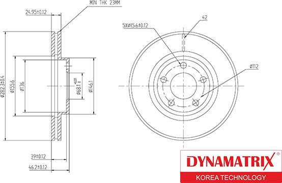 Dynamatrix DBD1014 - Тормозной диск avtokuzovplus.com.ua