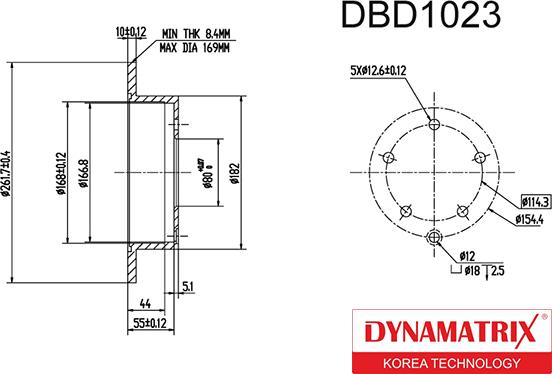 Dynamatrix DBD1023 - Тормозной диск avtokuzovplus.com.ua
