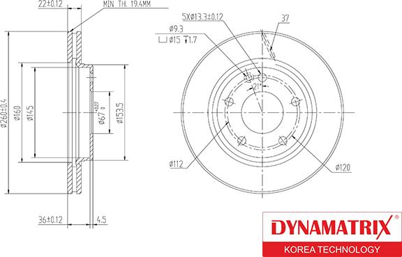 Dynamatrix DBD1035 - Гальмівний диск autocars.com.ua