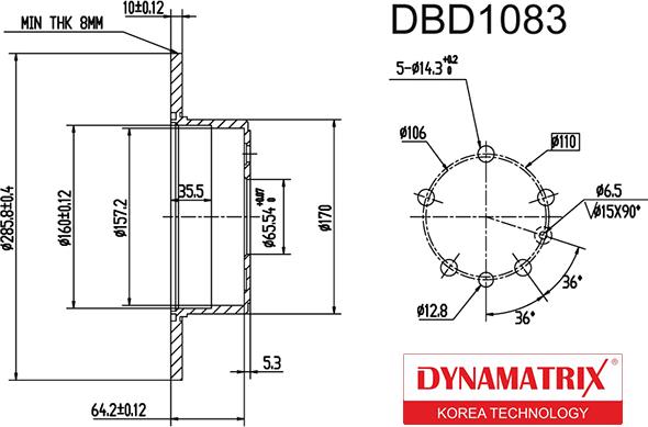 Dynamatrix DBD1083 - Гальмівний диск autocars.com.ua