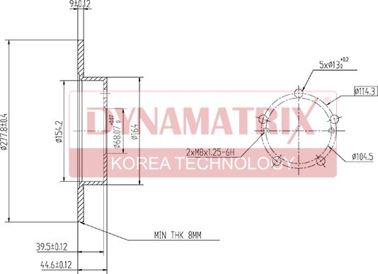 Dynamatrix DBD1110 - Тормозной диск avtokuzovplus.com.ua