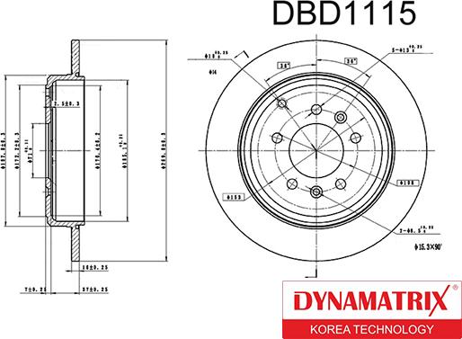 Dynamatrix DBD1115 - Тормозной диск avtokuzovplus.com.ua