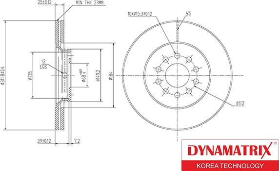 Dynamatrix DBD1156 - Тормозной диск avtokuzovplus.com.ua