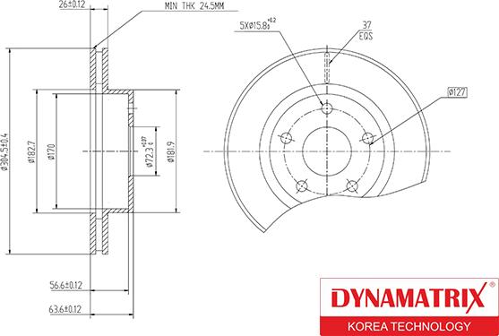 Dynamatrix DBD1169 - Гальмівний диск autocars.com.ua