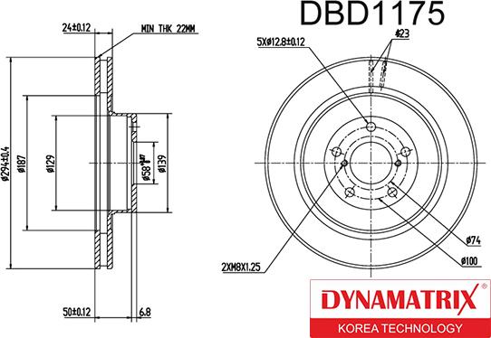 Dynamatrix DBD1175 - Тормозной диск avtokuzovplus.com.ua