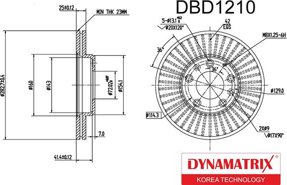 Dynamatrix DBD1210 - Гальмівний диск autocars.com.ua