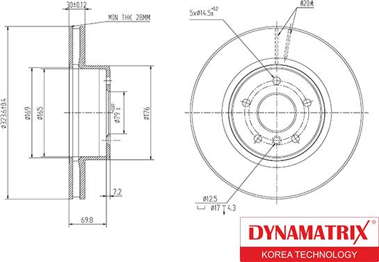 Dynamatrix DBD124 - Тормозной диск avtokuzovplus.com.ua