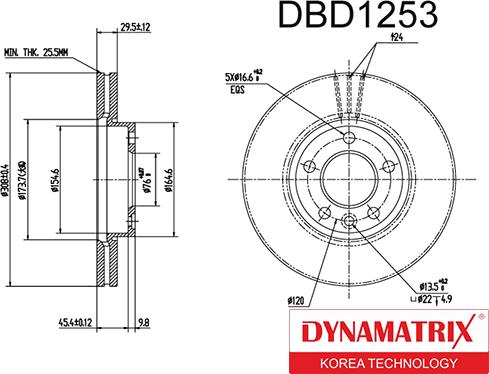 Dynamatrix DBD1253 - Гальмівний диск autocars.com.ua