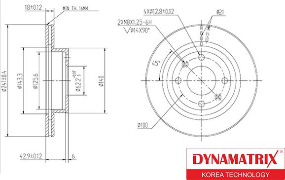 Dynamatrix DBD1268 - Гальмівний диск autocars.com.ua