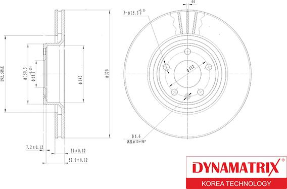 Dynamatrix DBD1277 - Гальмівний диск autocars.com.ua