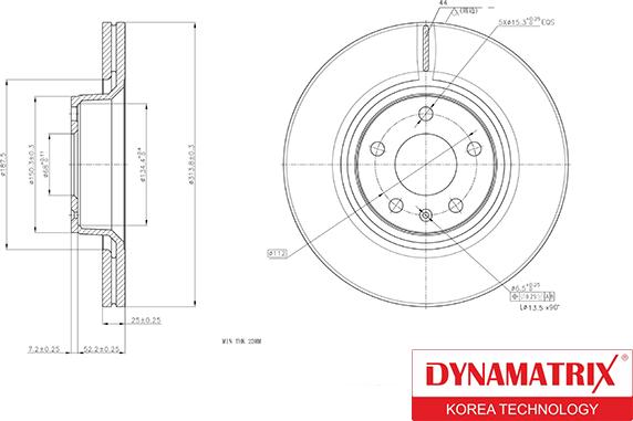 Dynamatrix DBD1291 - Гальмівний диск autocars.com.ua