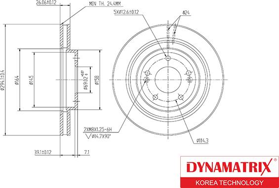 Dynamatrix DBD1292 - Тормозной диск avtokuzovplus.com.ua