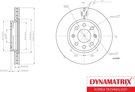 Dynamatrix DBD1304 - Гальмівний диск autocars.com.ua