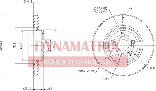 Dynamatrix DBD1315 - Тормозной диск avtokuzovplus.com.ua