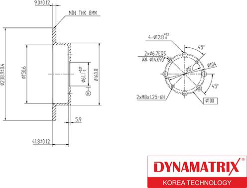 Dynamatrix DBD1358 - Гальмівний диск autocars.com.ua