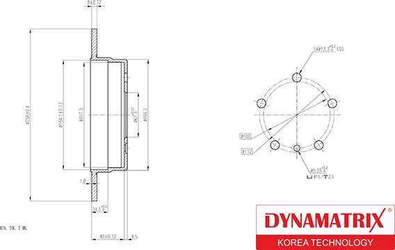 Dynamatrix DBD1362 - Гальмівний диск autocars.com.ua