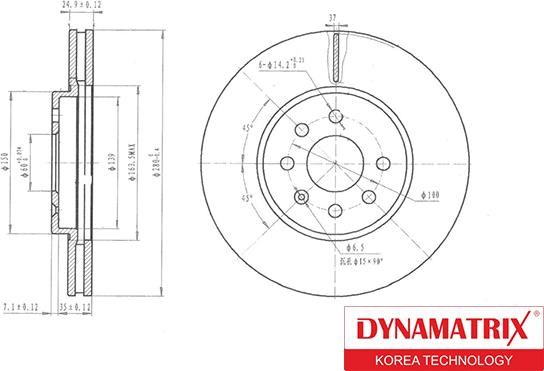 Dynamatrix DBD1374 - Гальмівний диск autocars.com.ua
