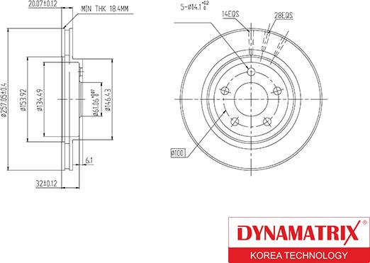 Dynamatrix DBD1376 - Тормозной диск avtokuzovplus.com.ua