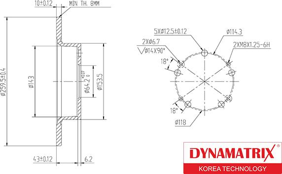 Dynamatrix DBD1390 - Тормозной диск avtokuzovplus.com.ua