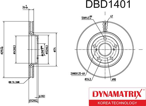 Dynamatrix DBD1401 - Тормозной диск avtokuzovplus.com.ua