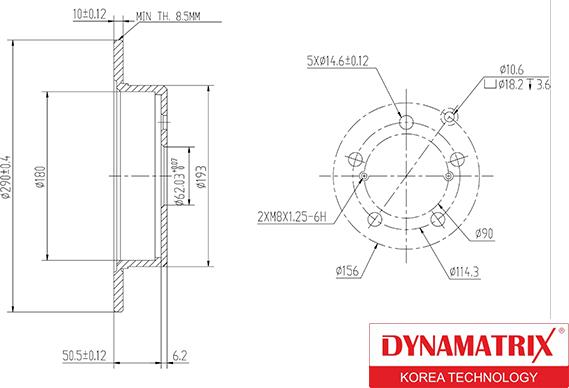 Dynamatrix DBD1409 - Гальмівний диск autocars.com.ua