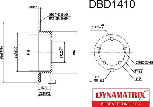 Dynamatrix DBD1410 - Тормозной диск avtokuzovplus.com.ua