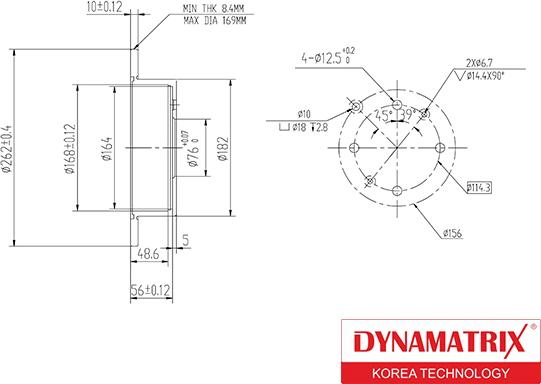 Dynamatrix DBD1448 - Гальмівний диск autocars.com.ua
