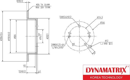 Dynamatrix DBD1493 - Тормозной диск avtokuzovplus.com.ua