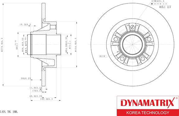 Dynamatrix DBD1498 - Гальмівний диск autocars.com.ua