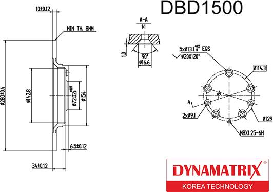 Dynamatrix DBD1500 - Гальмівний диск autocars.com.ua
