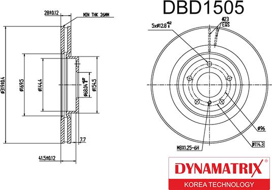 Dynamatrix DBD1505 - Гальмівний диск autocars.com.ua