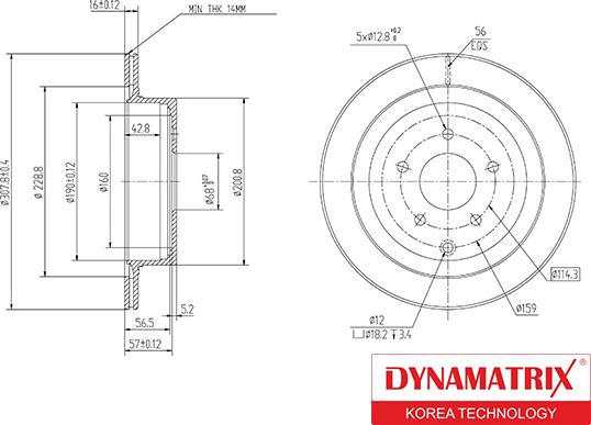 Dynamatrix DBD1506 - Тормозной диск avtokuzovplus.com.ua