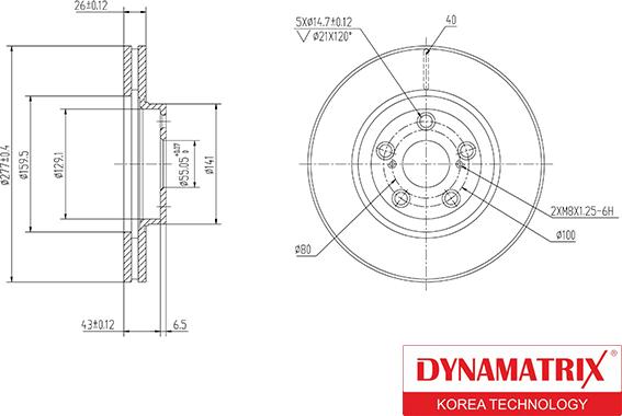 Dynamatrix DBD1508 - Гальмівний диск autocars.com.ua