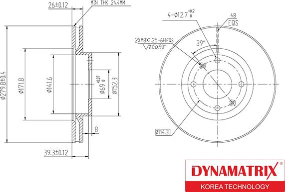 Dynamatrix DBD1522 - Гальмівний диск autocars.com.ua