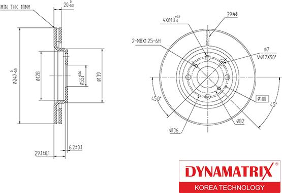 Dynamatrix DBD1527 - Тормозной диск avtokuzovplus.com.ua